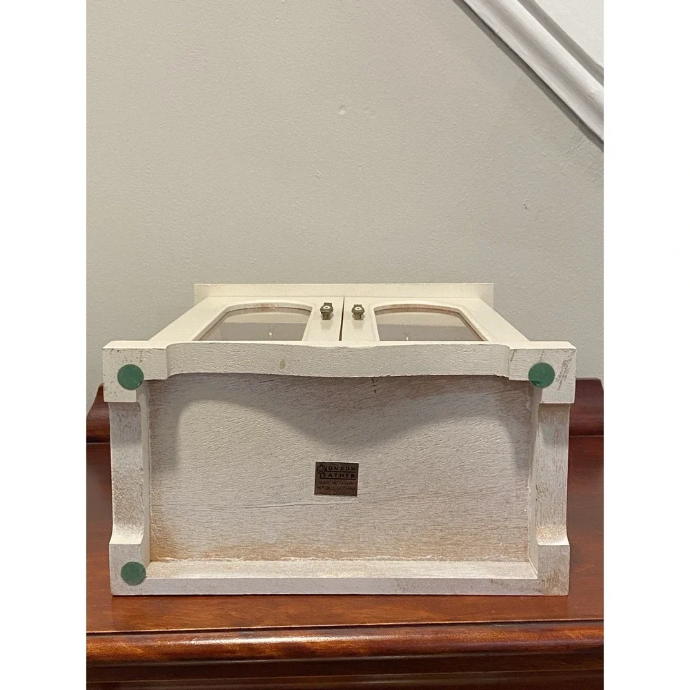 Vintage Jewelry Armoire Box Double Glass Doors, Drawer, Hooks, Pink Velvet Lined